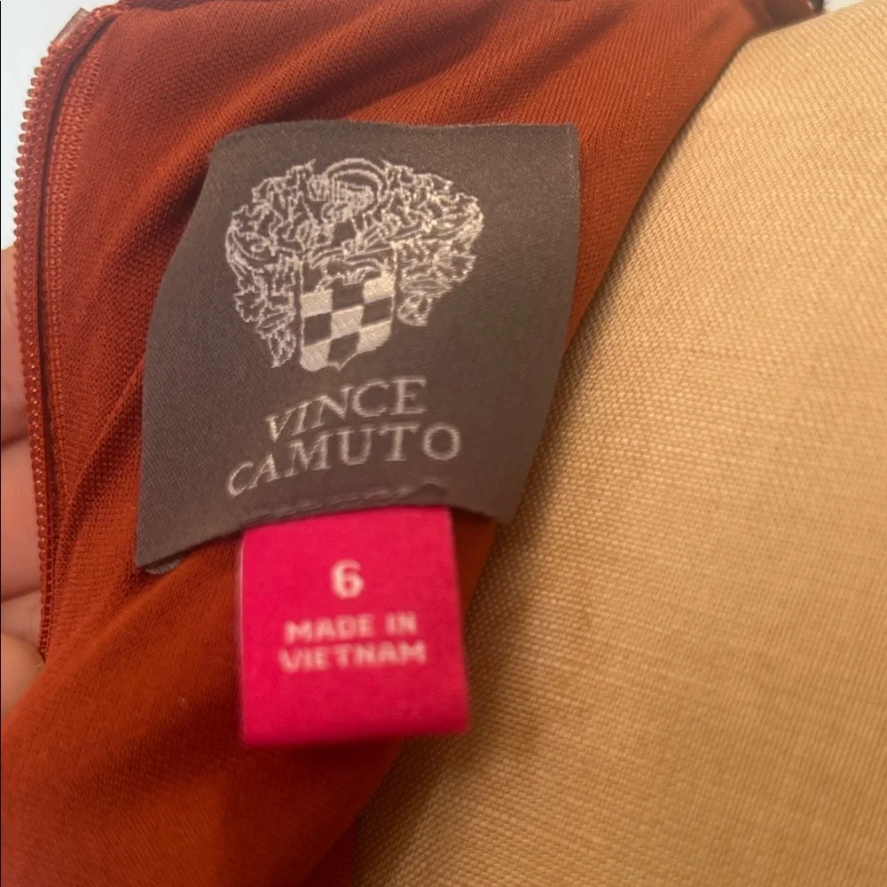 Vince Camuto stretch velvet Sequin knee length Dress in Bronze/brown - Picture 2 of 4